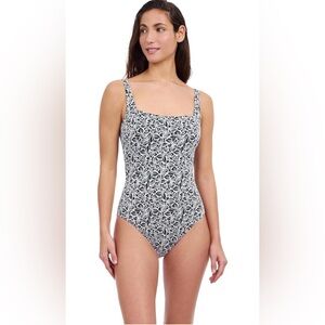Profile by Gottex Plumeria Textured Leafy Print Women’s One Piece Bathing Suit